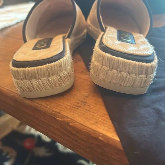 Chanel Black and Beige Mules with CC Design Sz 7 New w defects-store display - Picture 10 of 16